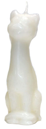 5 1/2" White Cat candle (image for) 5 1/2" White Cat candle