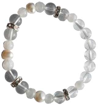 8mm Quartz/ Rainbow Moonstone Pearl (image for) 8mm Quartz/ Rainbow Moonstone Pearl