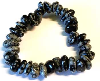 Snowflate Obsidian gemstone bracelet stretch (image for) Snowflate Obsidian gemstone bracelet stretch