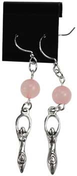 Rose Quartz Goddess earrings (image for) Rose Quartz Goddess earrings