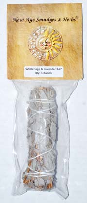 4" White Sage & Lavender smudge stick (image for) 4" White Sage & Lavender smudge stick