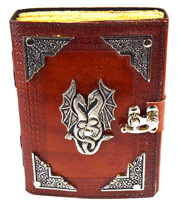 Double Dragon aged looking paper leather w/ latch 4 1/2" x 6 1/2" - Unlined (image for) Double Dragon aged looking paper leather w/ latch 4 1/2" x 6 1/2" - Unlined