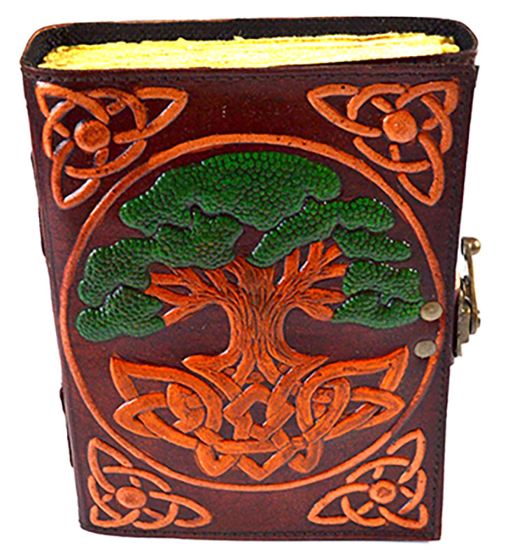Tree of Life aged looking paper leather w/ latch 4 1/2" x 6 1/2" - Unlined (image for) Tree of Life aged looking paper leather w/ latch 4 1/2" x 6 1/2" - Unlined