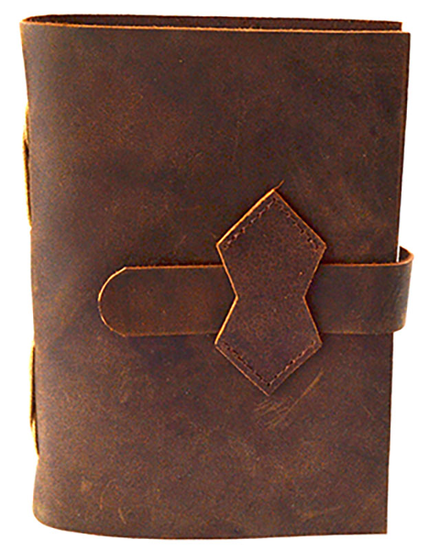 Brown Leather Journal w/ strap 4 1/2" x 6 1/2" - 240 pages - Unlined (image for) Brown Leather Journal w/ strap 4 1/2" x 6 1/2" - 240 pages - Unlined