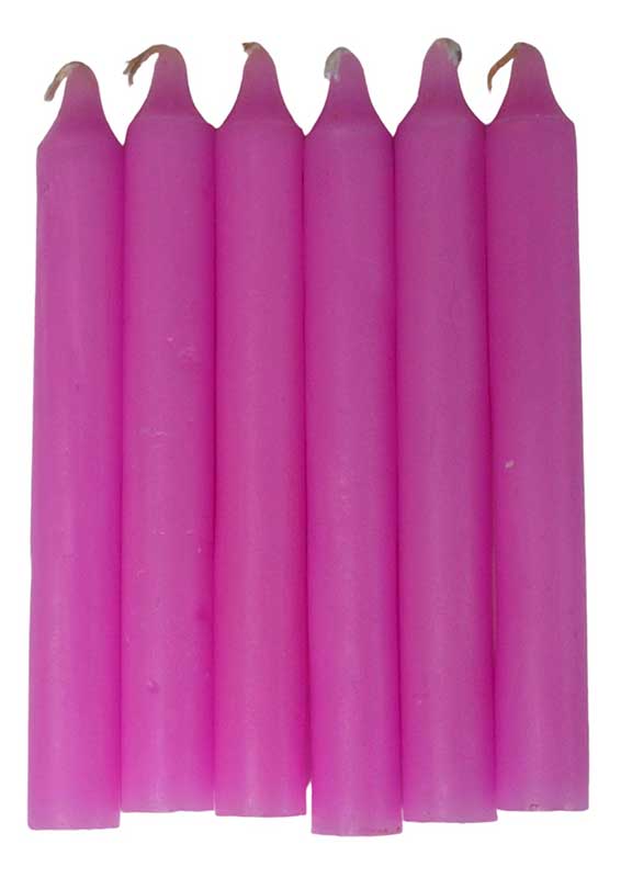 (set of 6) Pink 6" household candle (image for) (set of 6) Pink 6" household candle