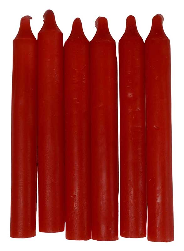 (set of 6) Red 6" household candle (image for) (set of 6) Red 6" household candle