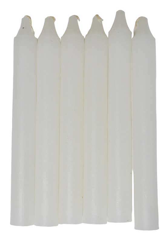 (set of 6) White 6" household candle (image for) (set of 6) White 6" household candle