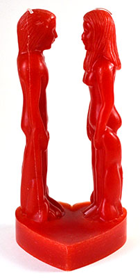 8" Red Face to Face candle (image for) 8" Red Face to Face candle