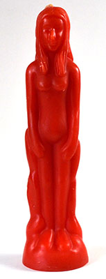 8" Red Female candle (image for) 8" Red Female candle