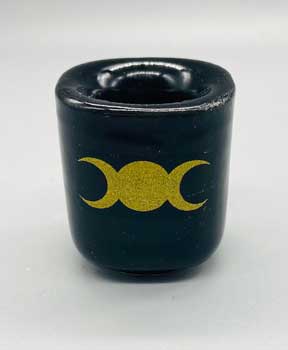 Triple Moon Black ceramic holder (image for) Triple Moon Black ceramic holder