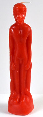 8" Red Male candle (image for) 8" Red Male candle