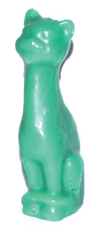 5 1/2" Green Cat candle (image for) 5 1/2" Green Cat candle