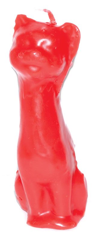 5 1/2" Red Cat candle (image for) 5 1/2" Red Cat candle
