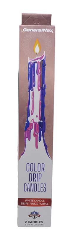(set of 2) Pink, Purple Drip candles (image for) (set of 2) Pink, Purple Drip candles