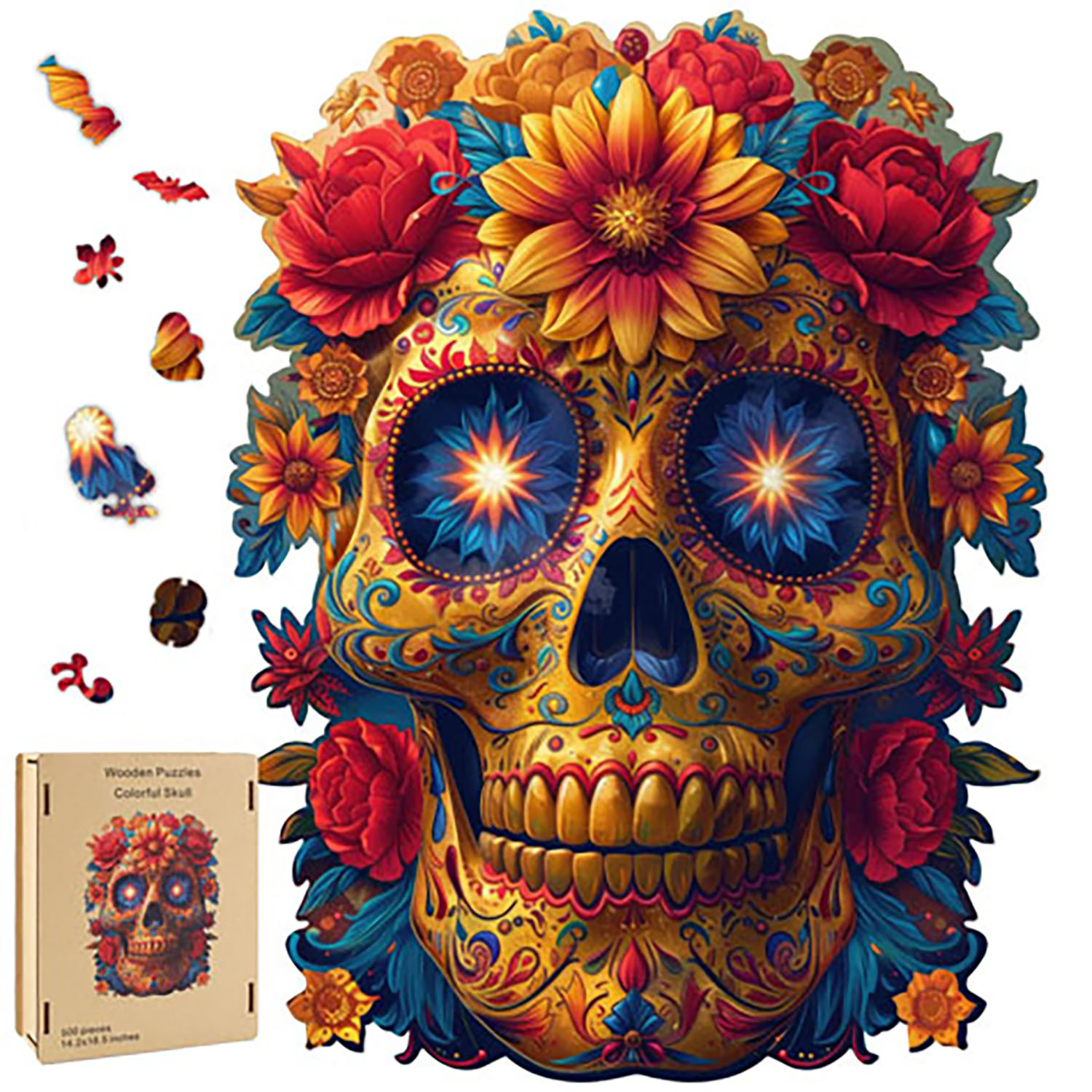 Skull & Roses wood puzzle (image for) Skull & Roses wood puzzle