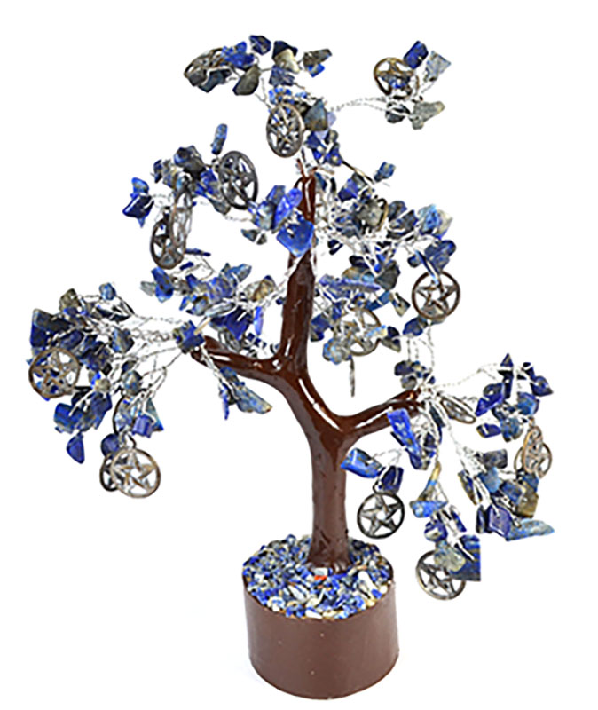 Lapis W pentacles gemstone tree (300 beads) (image for) Lapis W pentacles gemstone tree (300 beads)