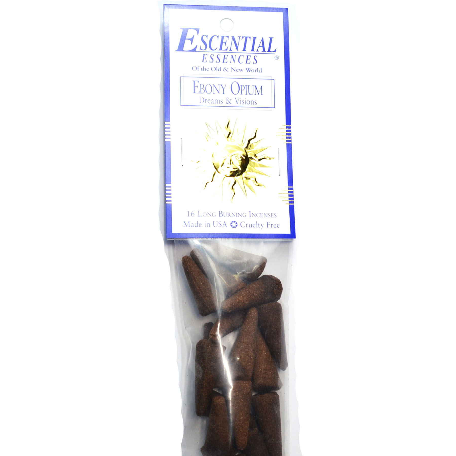 (image for) 16/pk Ebony Opium escential essences incense cones