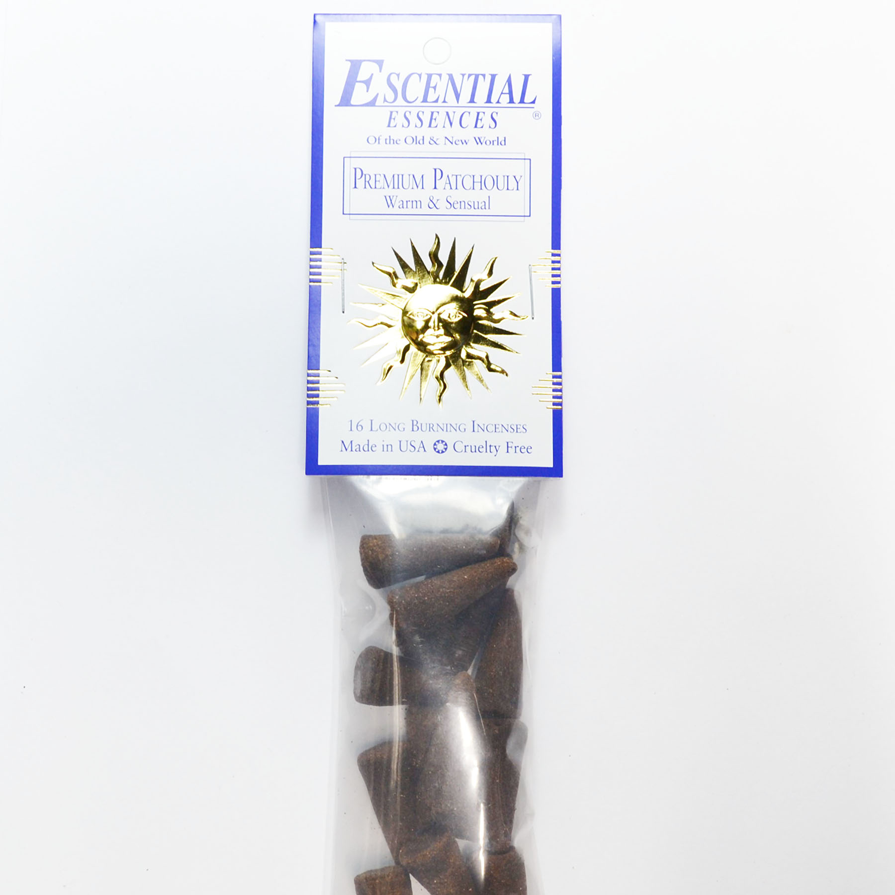 (image for) 16/pk Premium Patchouly escential essences incense cones