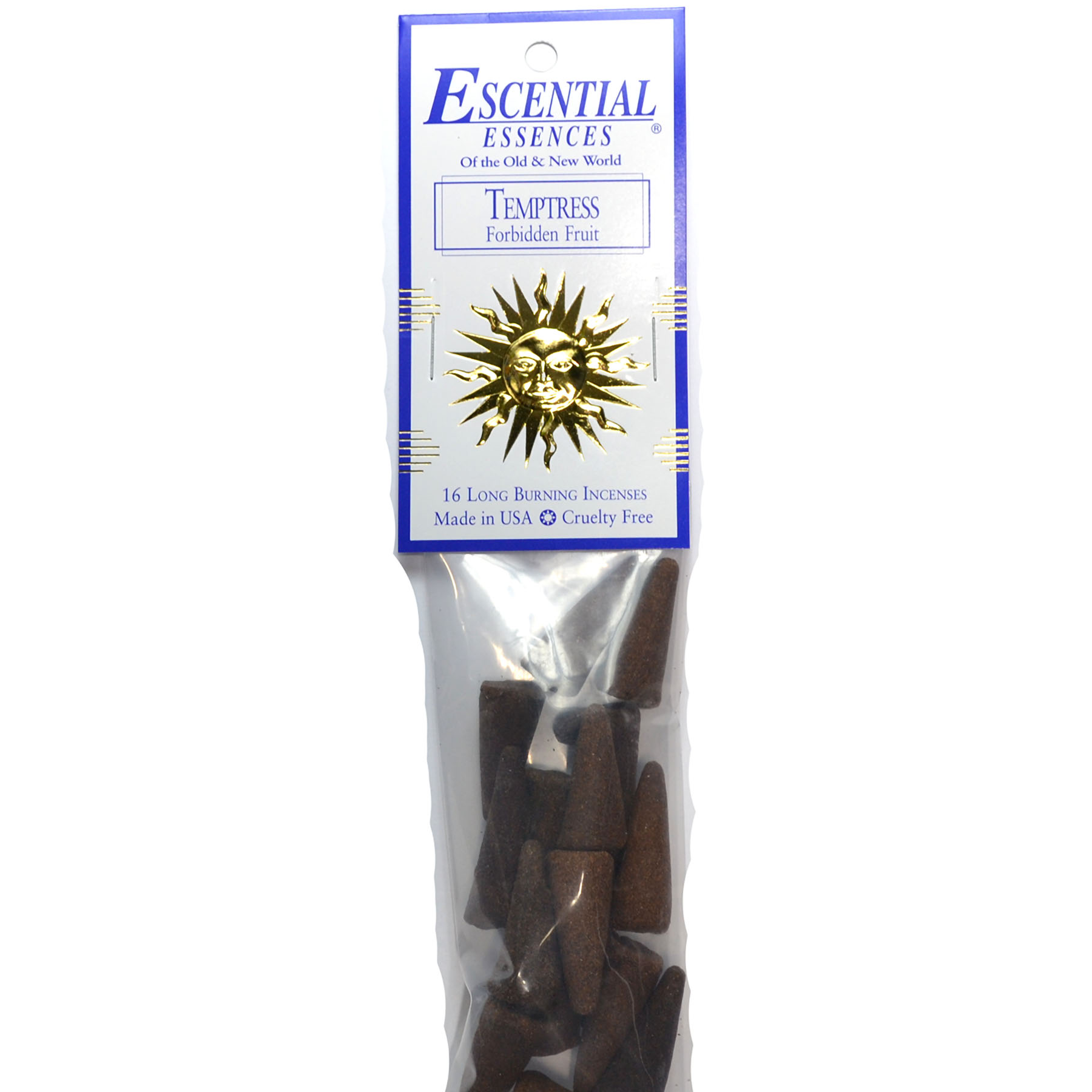 (image for) 16/pk Temptress escential essences incense cones