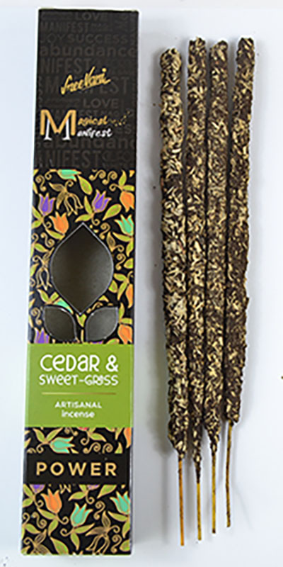 4pk Cedar & Sweetgrass (Power) manifest stick (image for) 4pk Cedar & Sweetgrass (Power) manifest stick