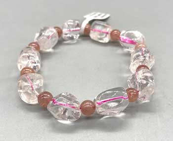 Quartz & Strawberry Quartz Nugget bracelet (image for) Quartz & Strawberry Quartz Nugget bracelet