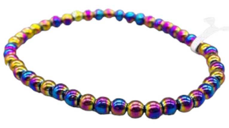 4mm Rainbow Hematite stretch bracelet (image for) 4mm Rainbow Hematite stretch bracelet