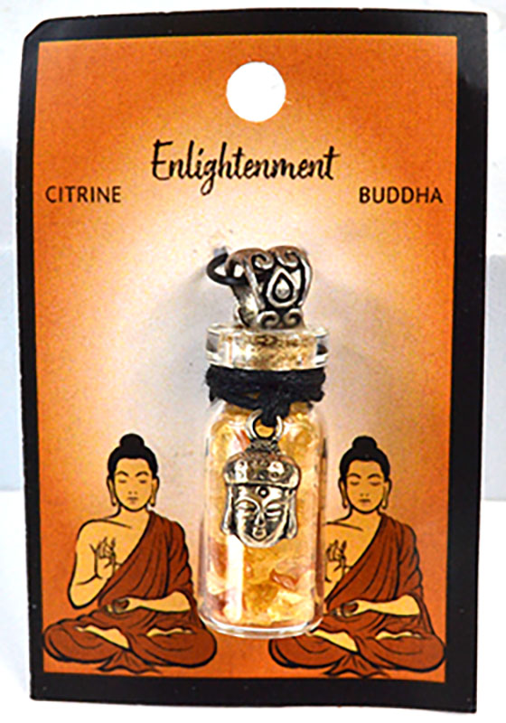 (image for) Citrine Chips in Bottle with Buddha necklace