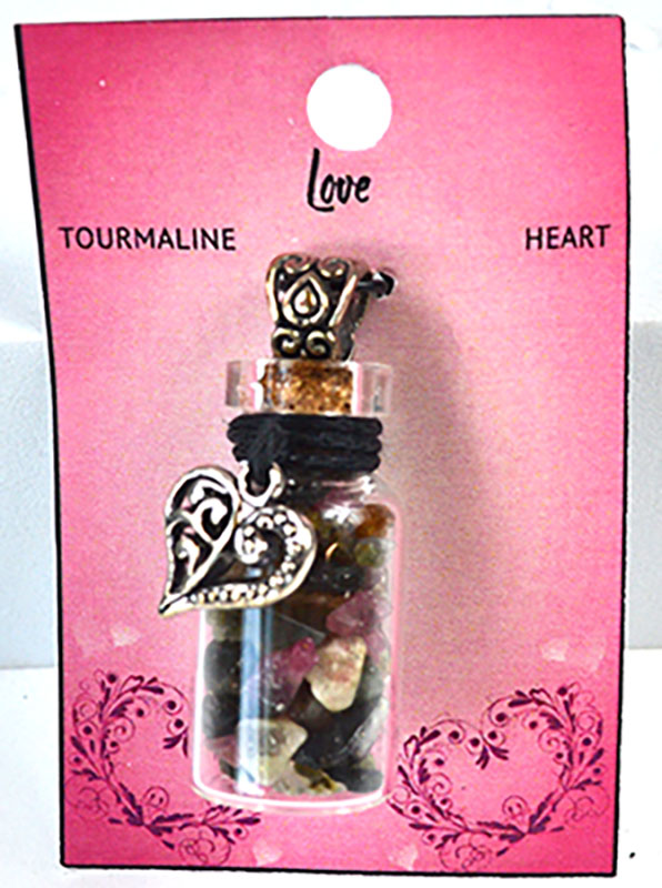 (image for) Torrmaline Chips in Bottle with Heart necklace