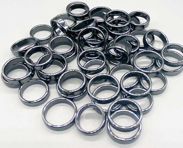 (set of 50) Flat Hematite rings (image for) (set of 50) Flat Hematite rings