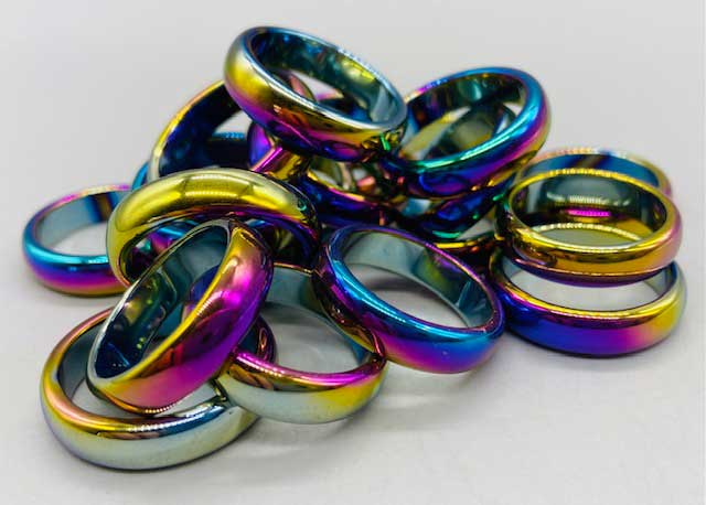 (set of 50) Rainbow Hematite rings (image for) (set of 50) Rainbow Hematite rings