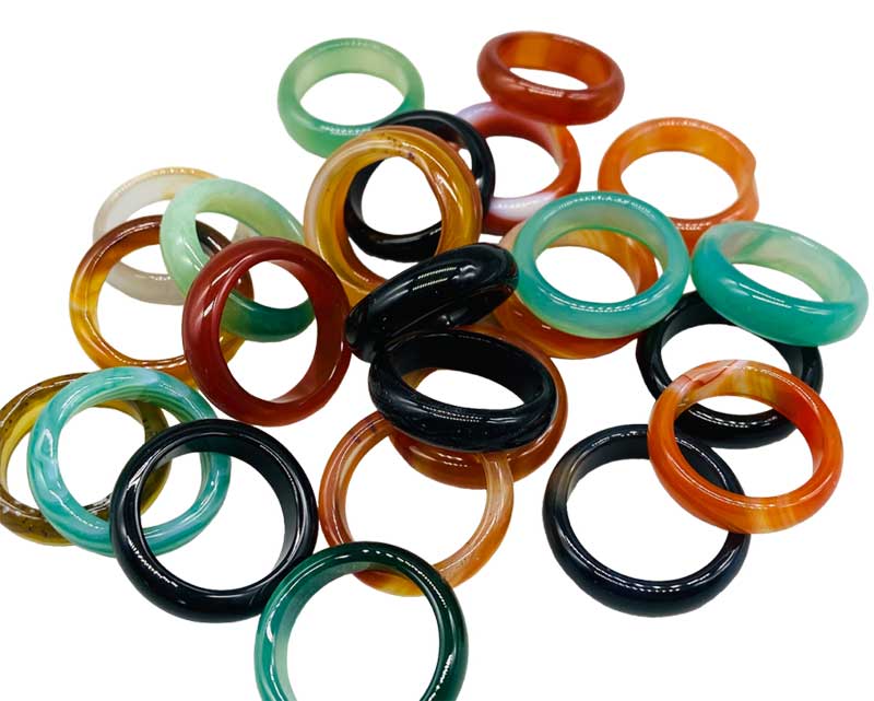 (set of 25) Agate, Banded rings (image for) (set of 25) Agate, Banded rings