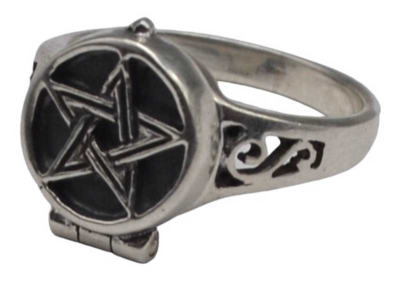 size 10 Pentagram Poison ring sterling (image for) size 10 Pentagram Poison ring sterling