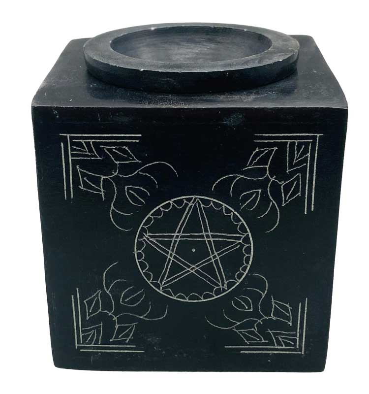 3" square Pentagram soapstone oil diffuser (image for) 3" square Pentagram soapstone oil diffuser