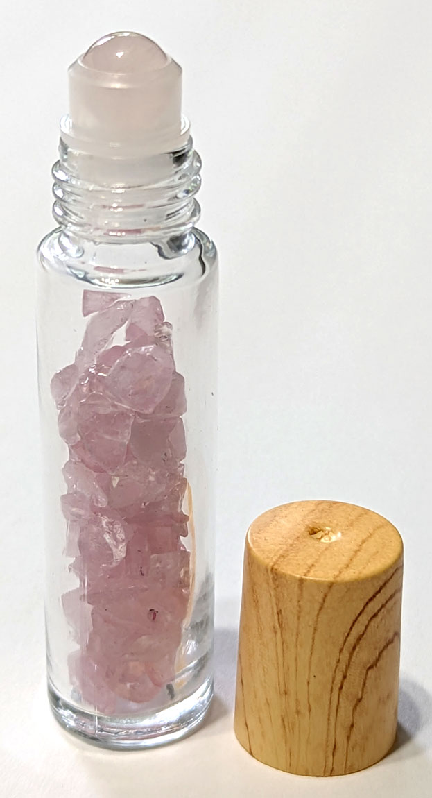 Rose quartz in roller bottle 10ml (image for) Rose quartz in roller bottle 10ml
