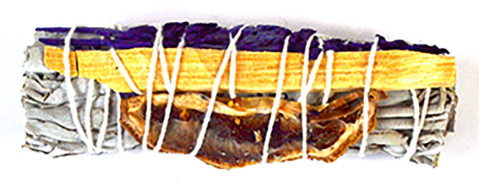 4" White Sage, Lavender, Palo Santo & Lemon Slice Florida water smudge stick (image for) 4" White Sage, Lavender, Palo Santo & Lemon Slice Florida water smudge stick