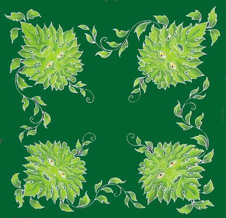 Green Man Caftan 3 ft square (image for) Green Man Caftan 3 ft square
